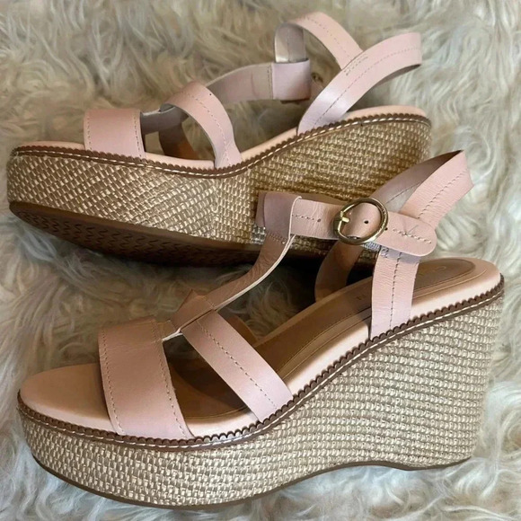 NWOB Cole Haan Womens Cloudfeel All Day 75 Faux Leather Peep Toe Wedge Sandals - Picture 5 of 8